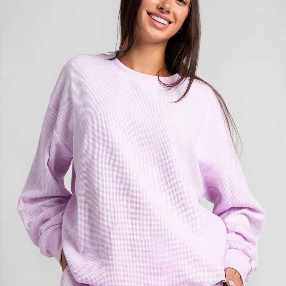 Women’s Lavender Waffle Long-Sleeve Top